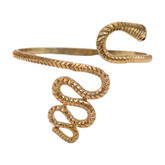 New Women Gold Color Metal Upper Arm Cuff Bracelet Cobra Snake Wrap Around Jewelry